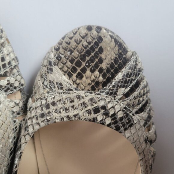 Calvin Klein Snake Print Peep Toe Wedges Size 8M - Picture 3 of 8